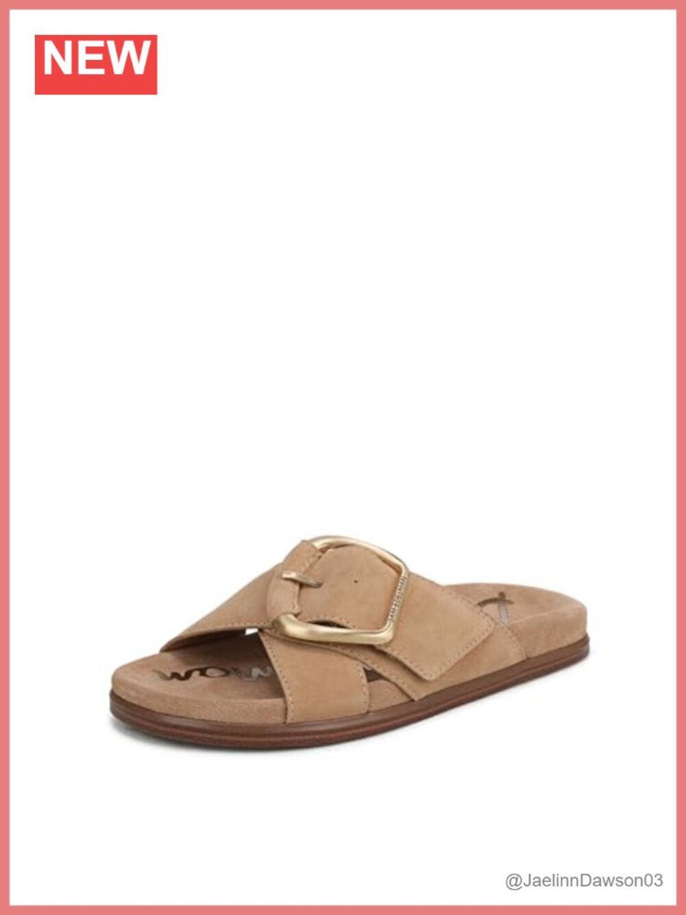 Sam Edelman Darla Buckle Slide Sandals Women's Leather Flat Slip-On Open Toe